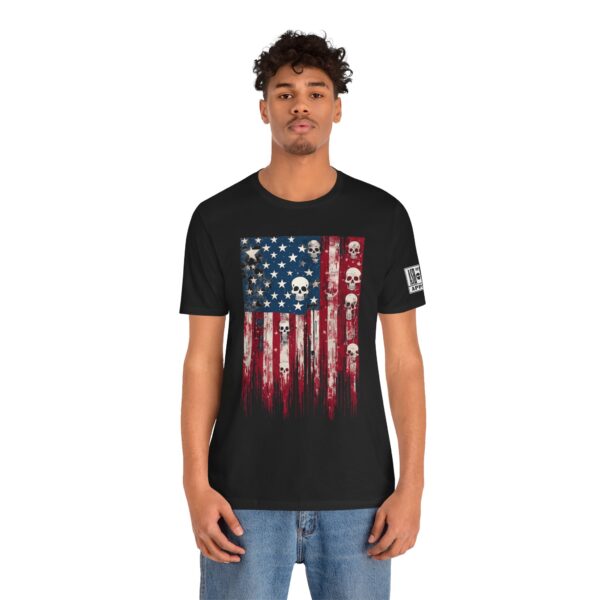 Ash and Bones Apparel - Short Sleeve Tee Shirt - Skull American Flag - Image 3