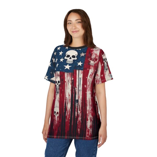 Ash & Bones Apparel - Unisex Skull American Flag Tee Shirt - Image 2