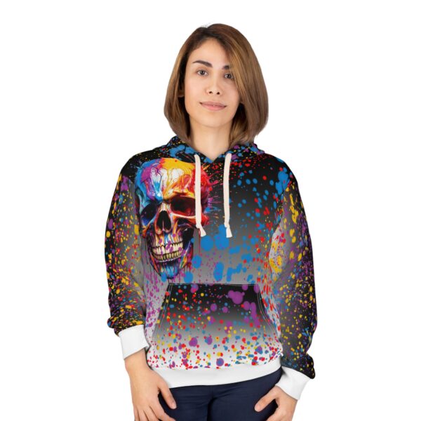 Ash and Bones - Splatter Skull Unisex Pullover Hoodie - Image 3