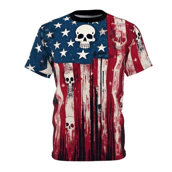 Ash & Bones Apparel - Unisex Skull American Flag Tee Shirt - Image 10