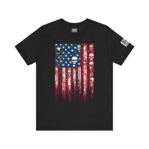Ash and Bones Apparel - Short Sleeve Tee Shirt - Skull American Flag