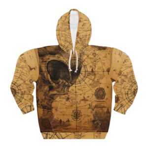 Ash and Bones Apparel - Treasure Map Skull Unisex Pullover Hoodie