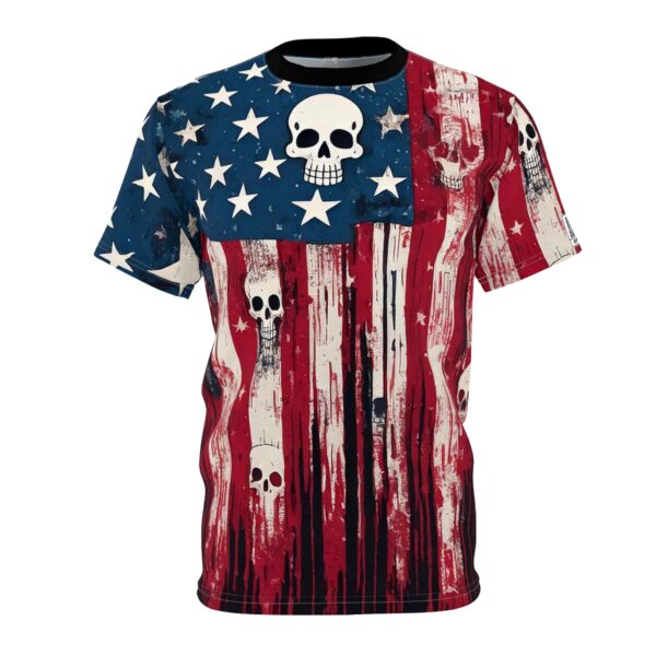 Ash & Bones Apparel - Unisex Skull American Flag Tee Shirt - Image 4