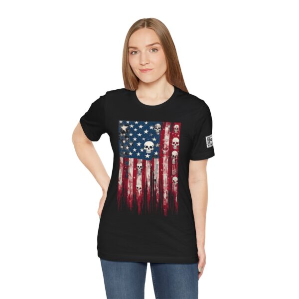 Ash and Bones Apparel - Short Sleeve Tee Shirt - Skull American Flag - Image 4